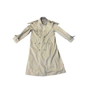 Tan Vintage Plaid Lined 42 Long Classic Trench Coat Made in Poland